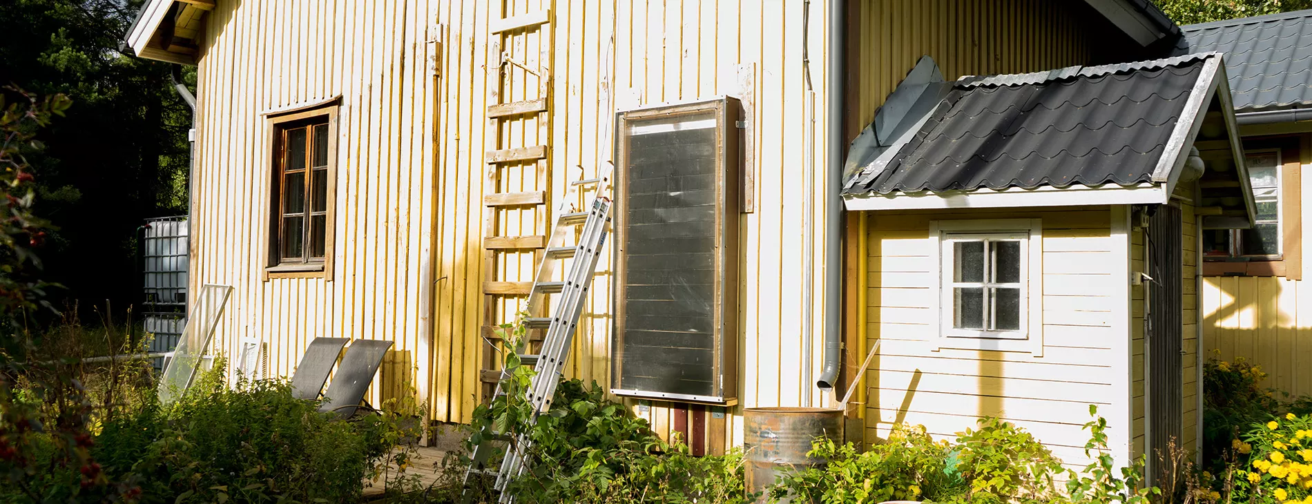 Solar air heater attached to the house