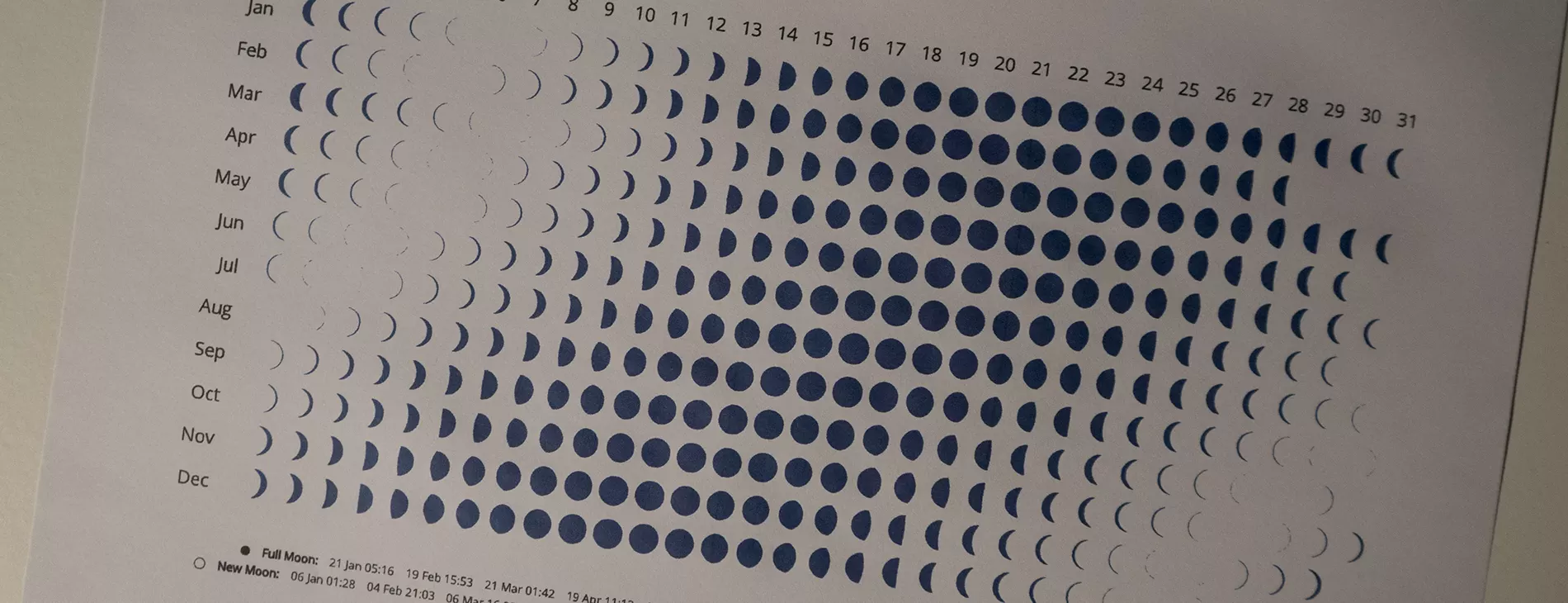 printed Lunar Calendar 