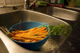 Thinned out carrots