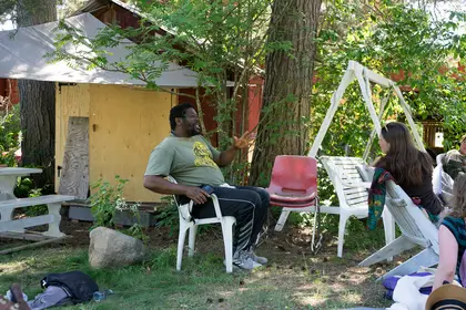 Matambo listening to Anton Nordqvists lecture