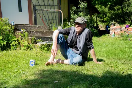 Kalle relaxing in the sun