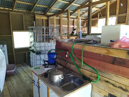 Overview of the digester section at the Biogas shed