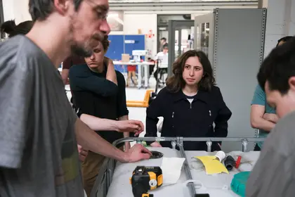 Drilling holes into IBCs - Photo by Ronja Tammenpää