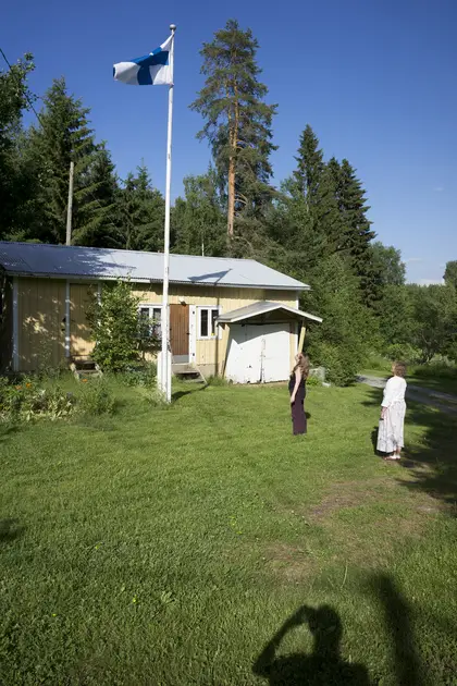 Finnish flag during Juhannus