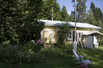 The south west facing side of the Biogas shed