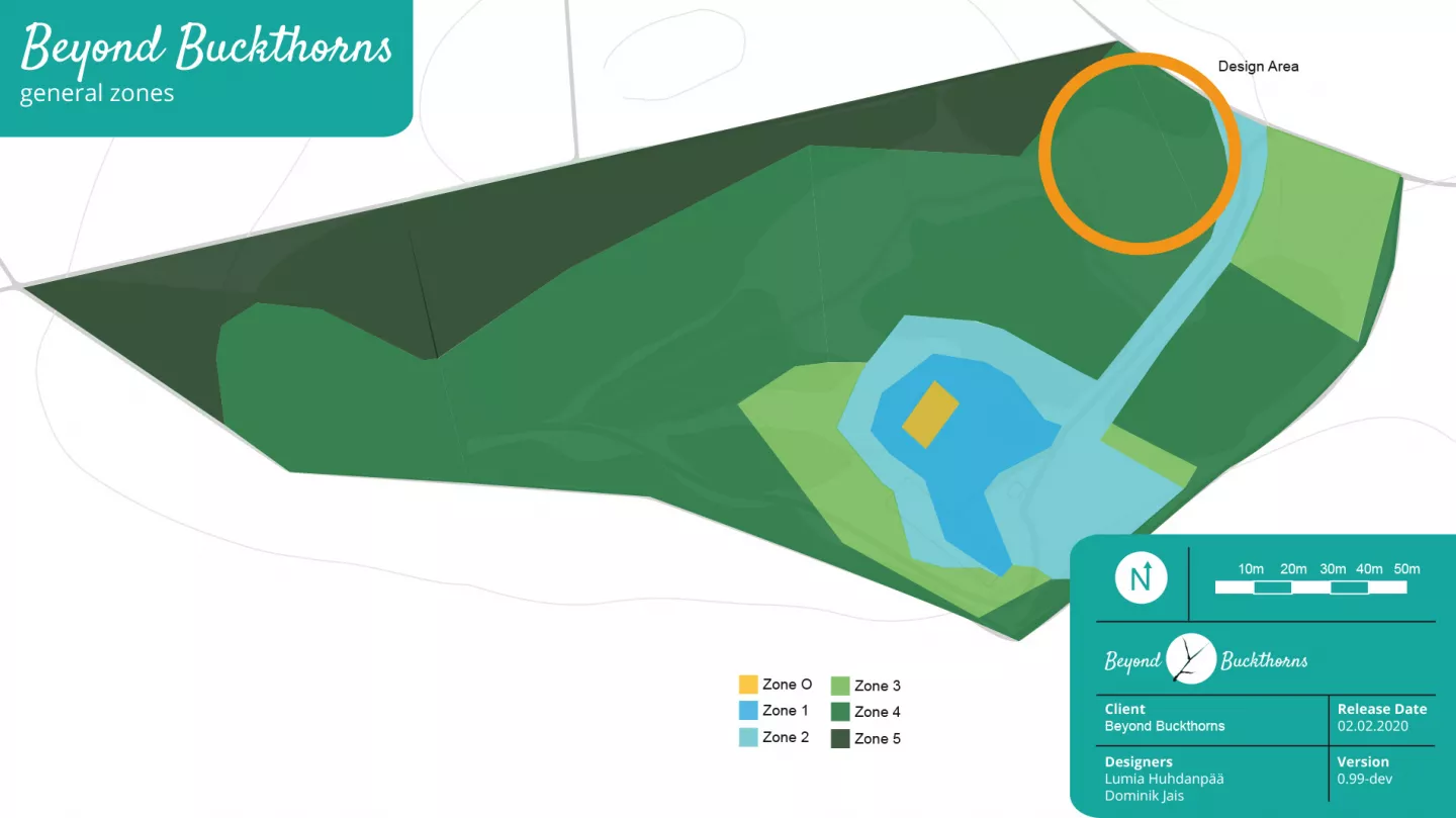 Beyond Buckthorns permaculture zones with design area