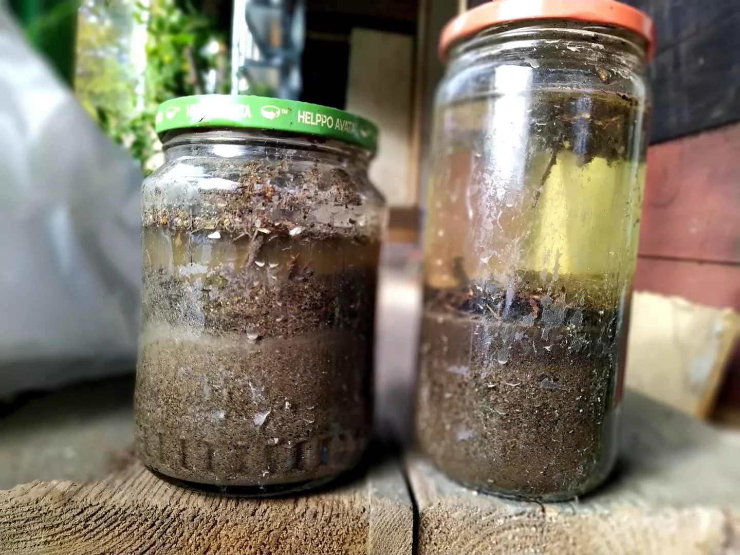 soil analysis - Left = after, Right = before – adding organic material