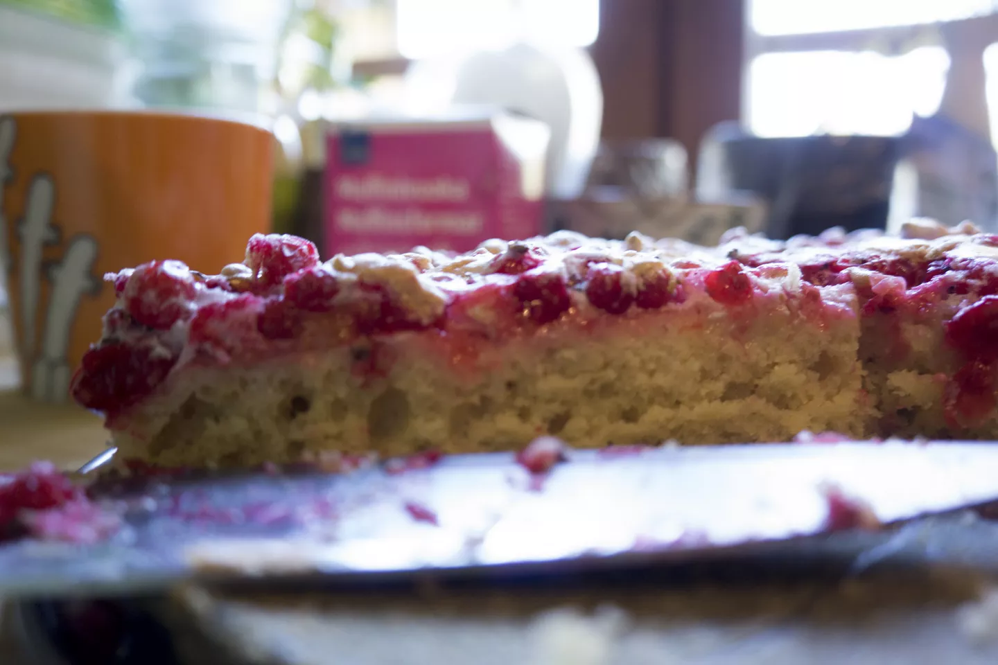 Delicious Ribisel cake made from fresh red currants