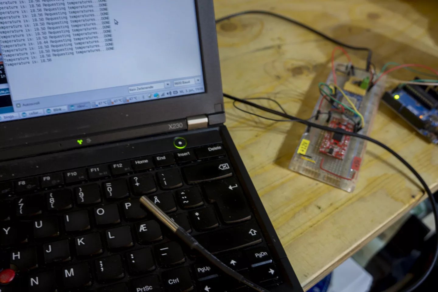 Arduino with DS18B20 to measure milk temperature