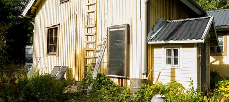 Solar air heater attached to the house