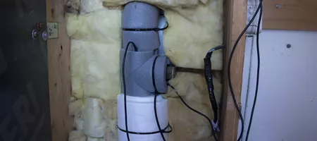 water pipe insulated with PE foam and Styrofoam + active heating